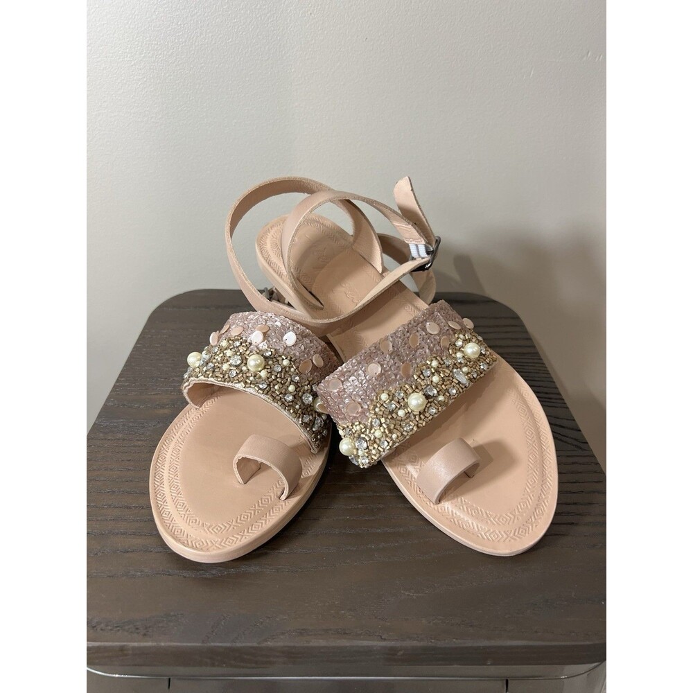 Free People Sun Peaks Embellished Sandals Size 41 US Size 10-10.5 Summer Beaded